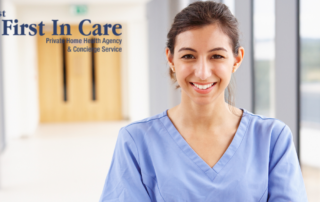 A caregiver looks happy as she looks forward to her career in home care in Bradenton