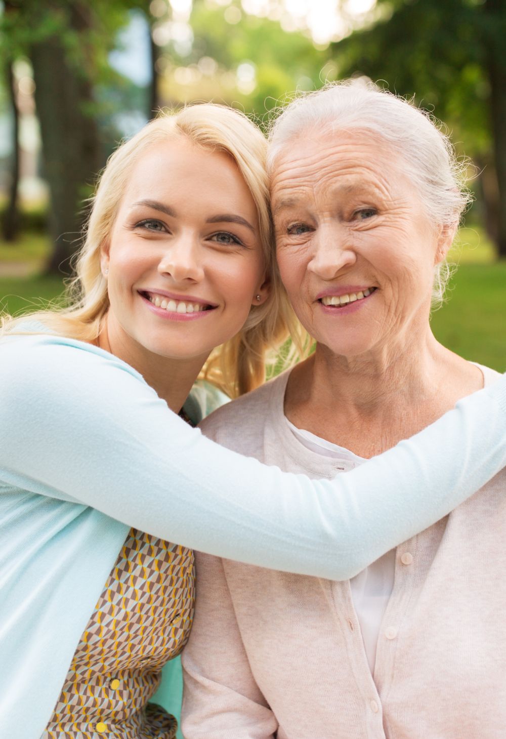 senior with young woman service area