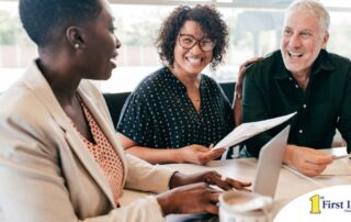 A couple talks with and advisor, representing the type of preparation that is crucial for successful senior care planning.