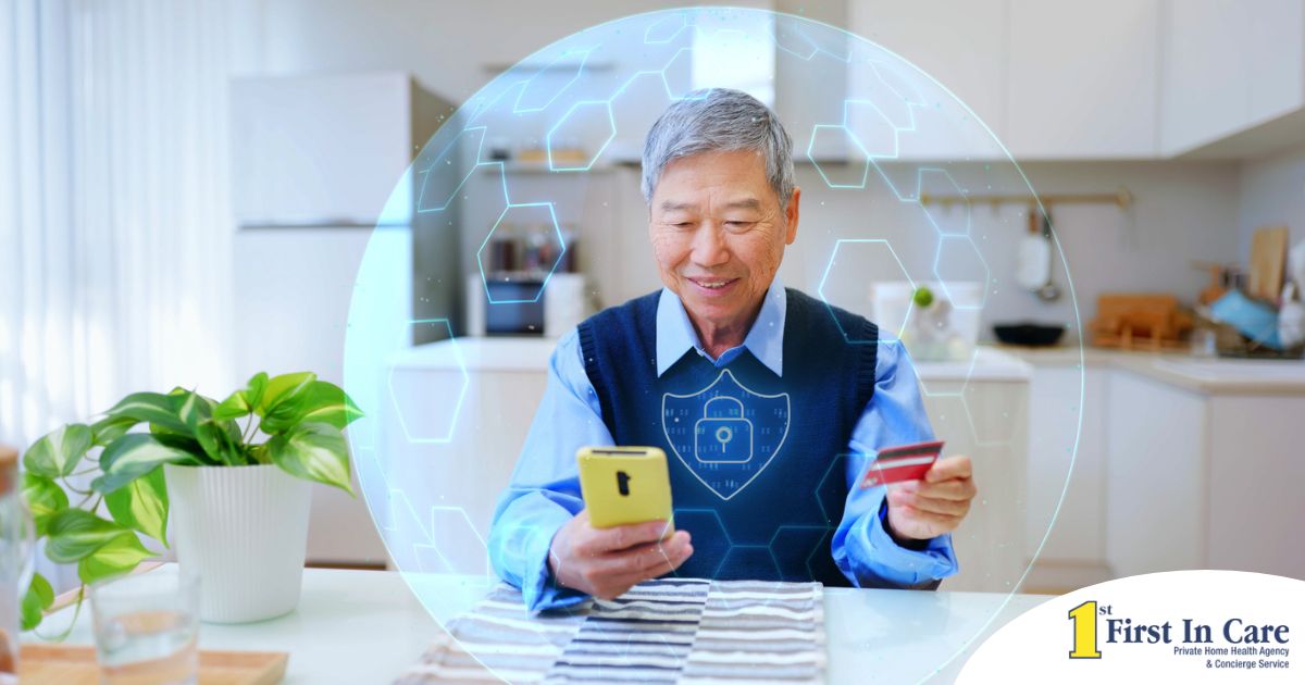 A senior stays safe from scammers