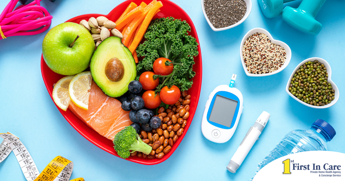 Caregiver’s managing blood sugar as part of senior home care services