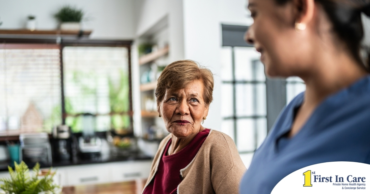 Diabetes Awareness for Caregivers 8 Warning Signs Caregiver provides attentive senior care as part of diabetes awareness